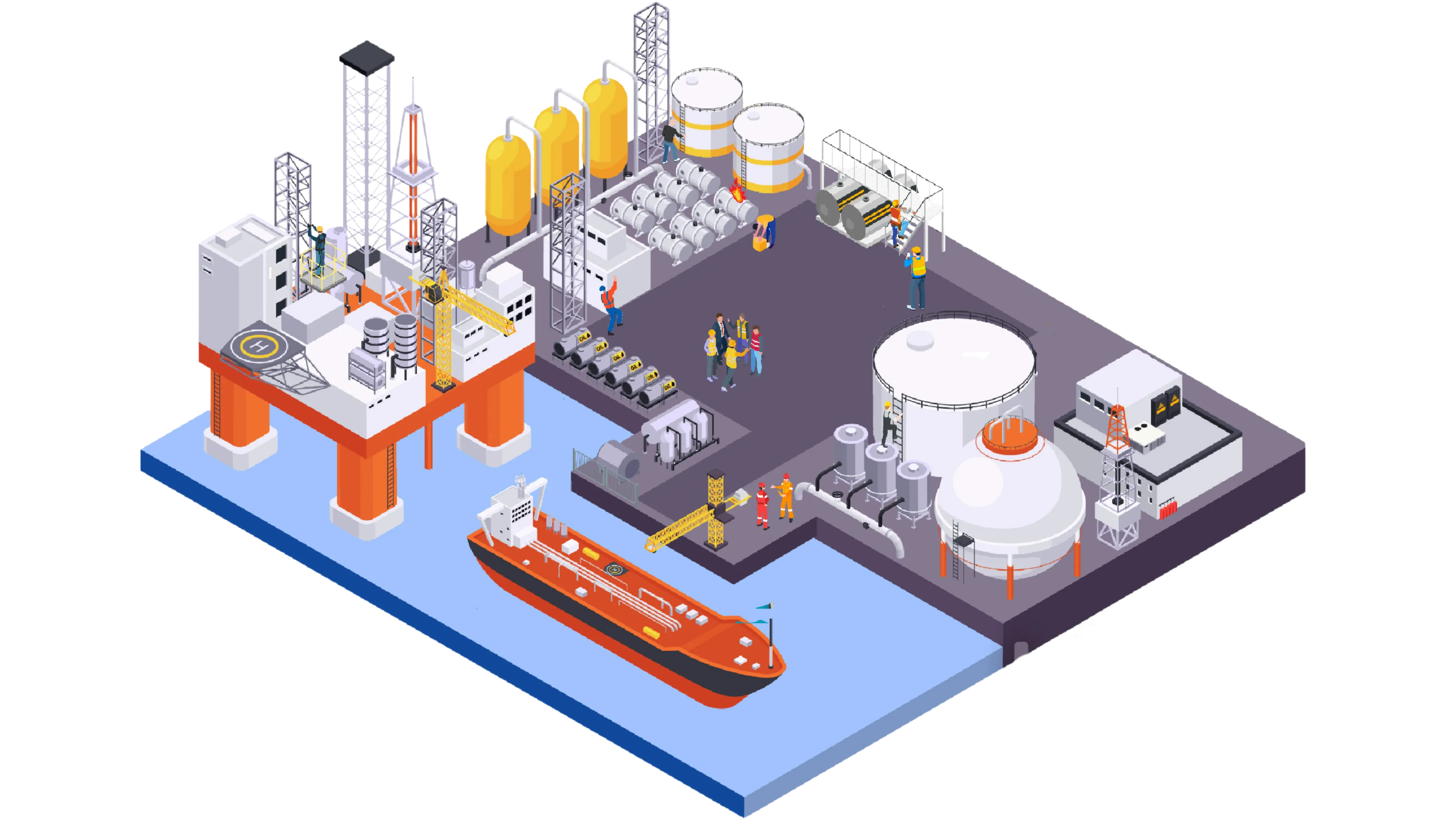 Isometric facility scene showing Tapway detections